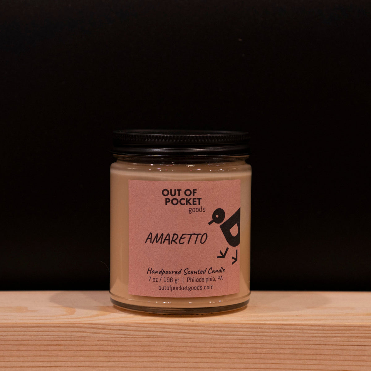 Amaretto handcrafted candle by Out Of Pocket Goods