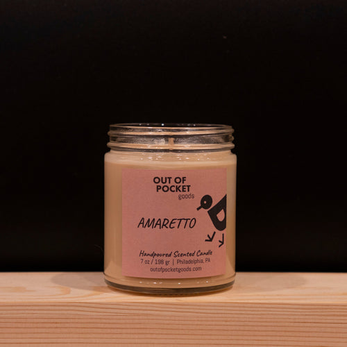 Amaretto handcrafted candle – alternate view