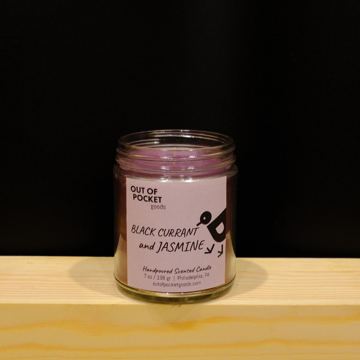 Black Currant and Jasmine handcrafted candle by Out Of Pocket Goods