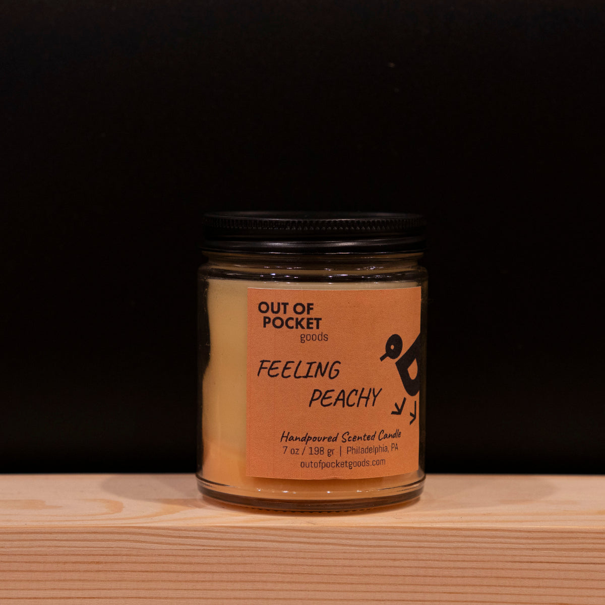 Feeling Peachy handcrafted candle by Out Of Pocket Goods
