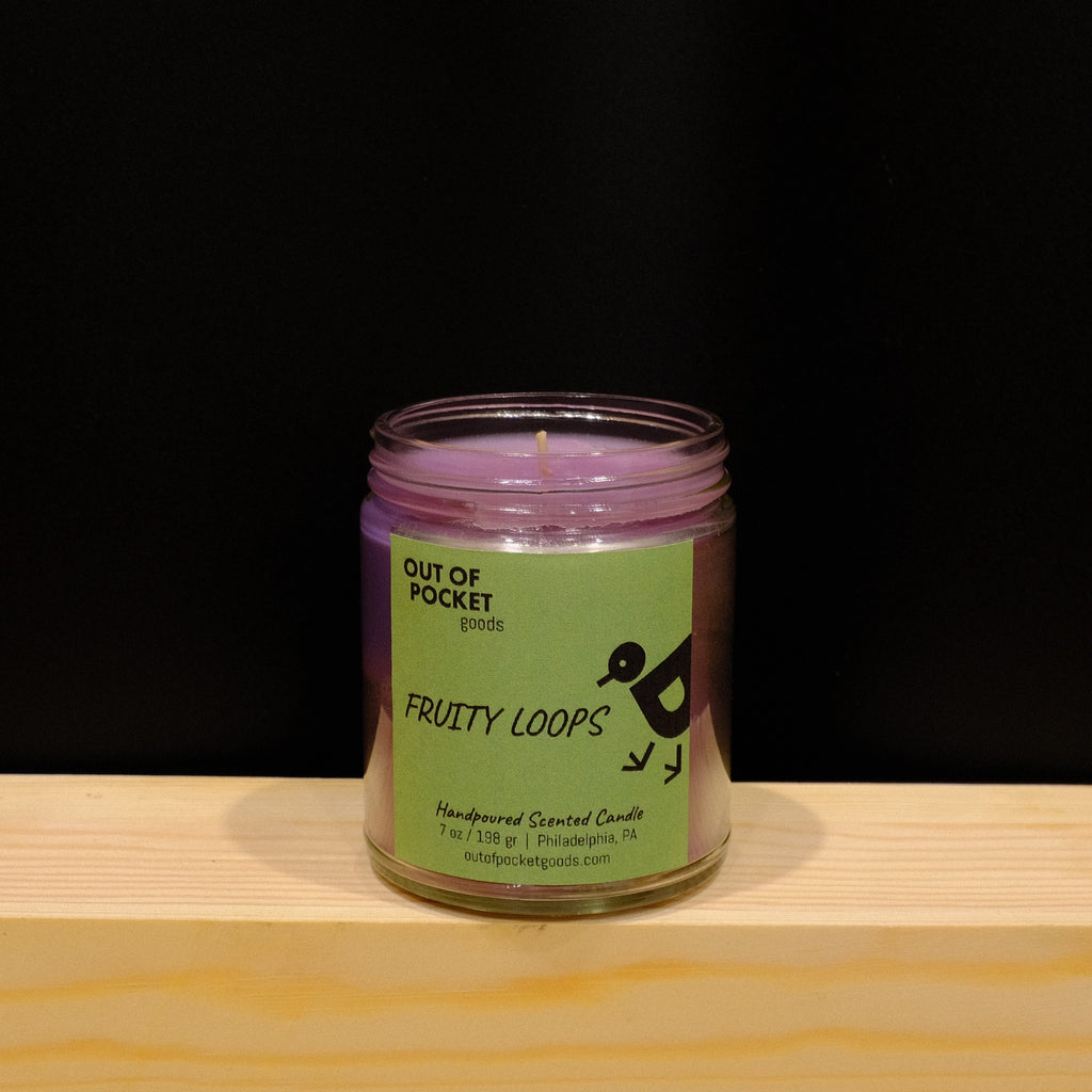 Fruity Loops handcrafted candle by Out Of Pocket Goods