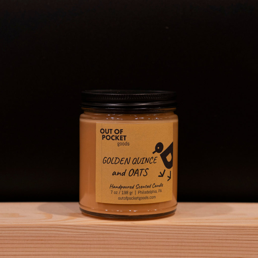 Golden Quince and Oats handcrafted candle by Out Of Pocket Goods