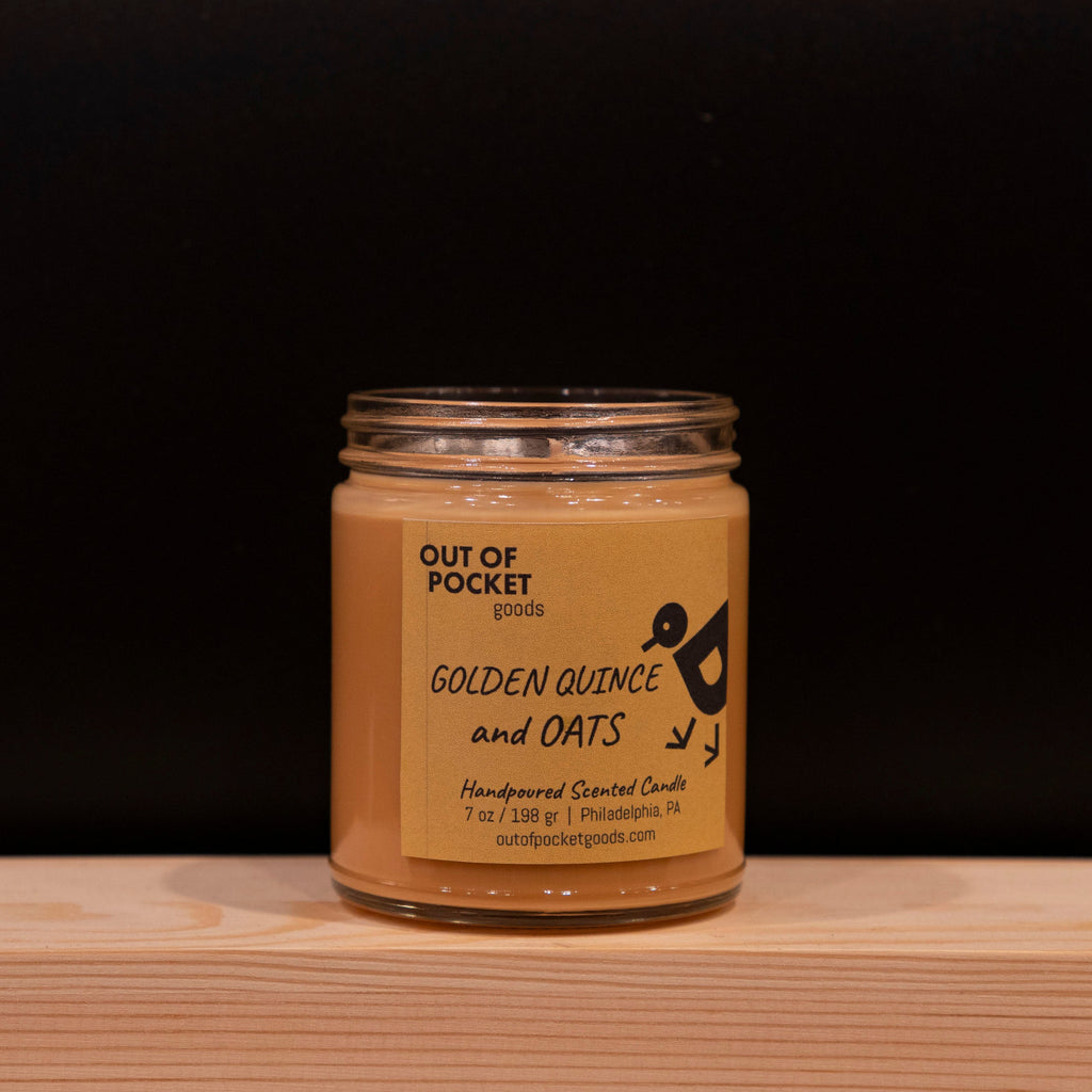 Golden Quince and Oats handcrafted candle – alternate view