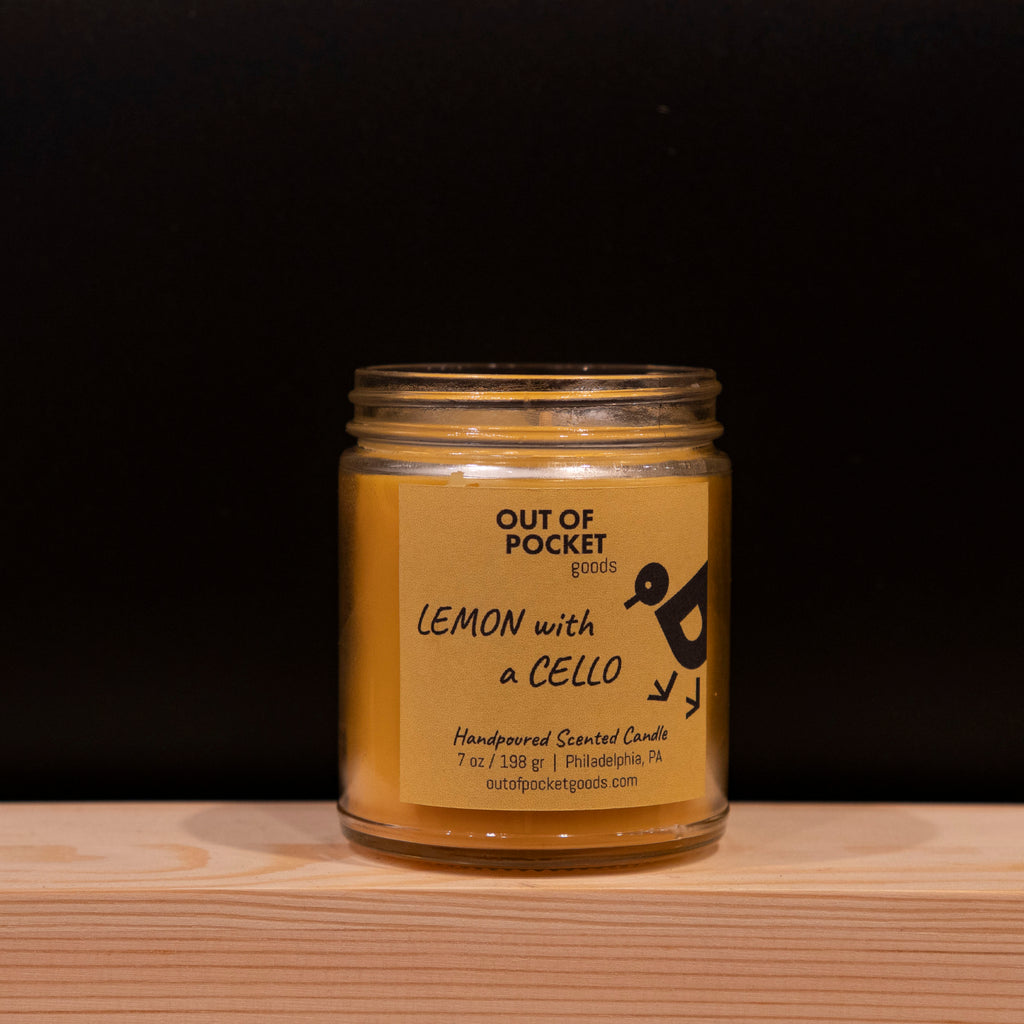 Lemon With A Cello handcrafted candle – alternate view