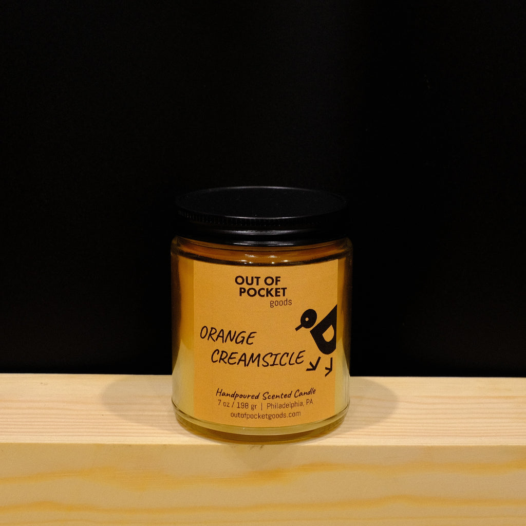 Orange Creamsicle handcrafted candle – alternate view