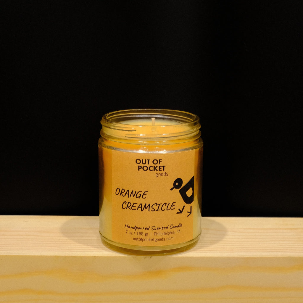 Orange Creamsicle handcrafted candle by Out Of Pocket Goods
