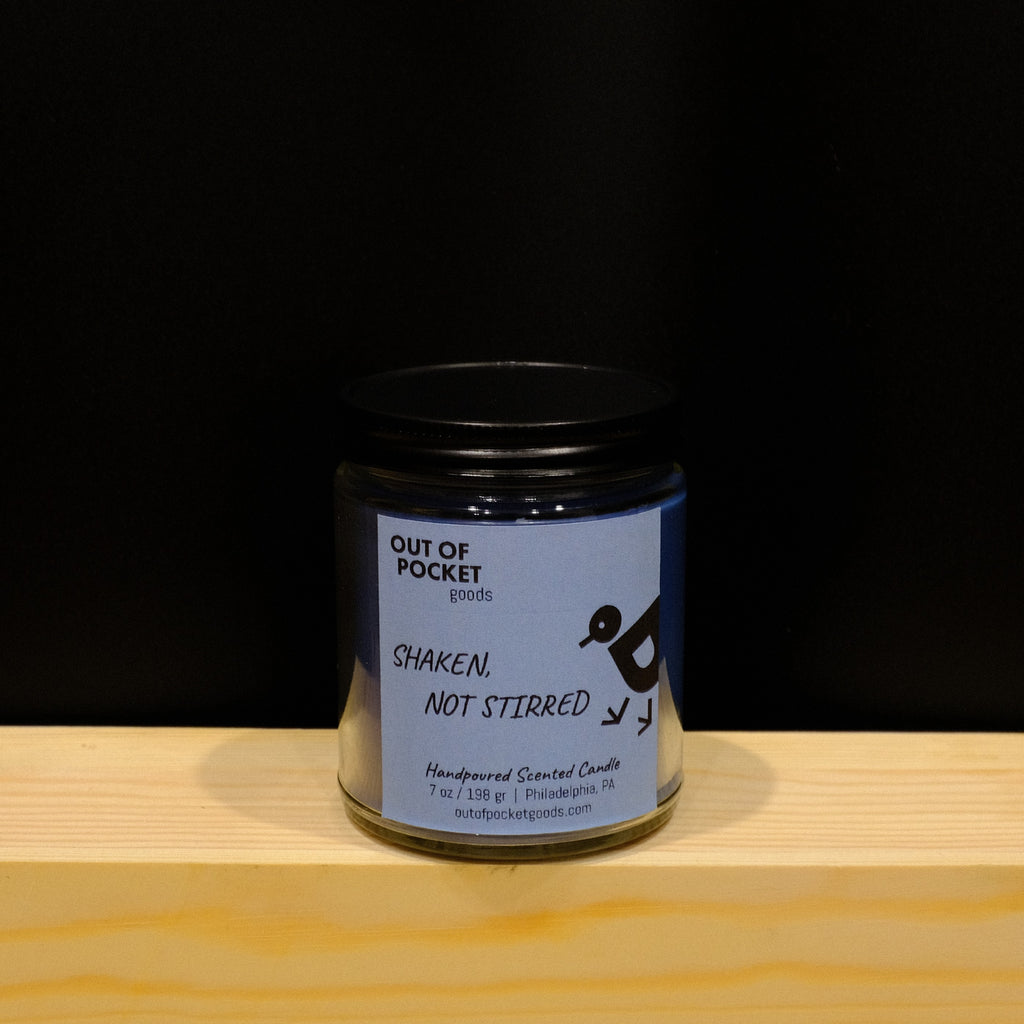 Shaken Not Stirred handcrafted candle – alternate view