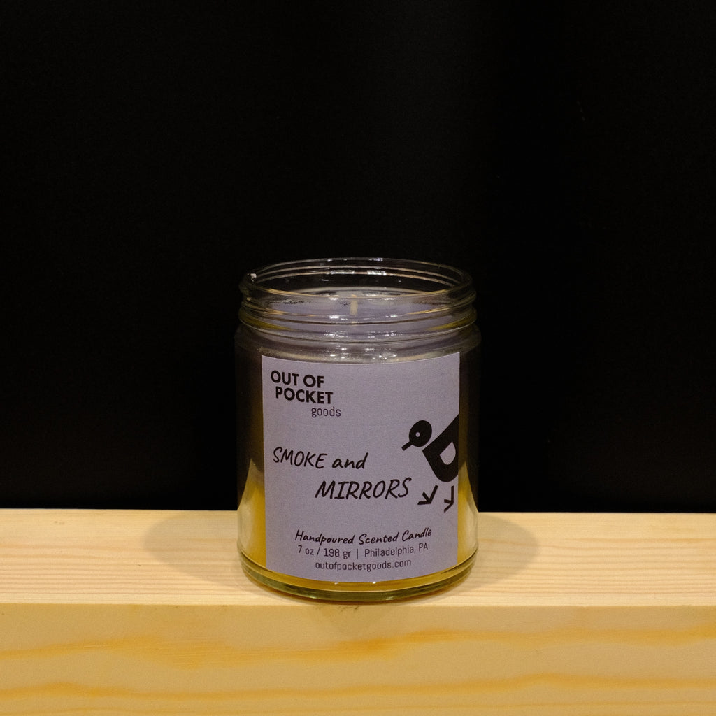 Smoke and Mirrors handcrafted candle by Out Of Pocket Goods