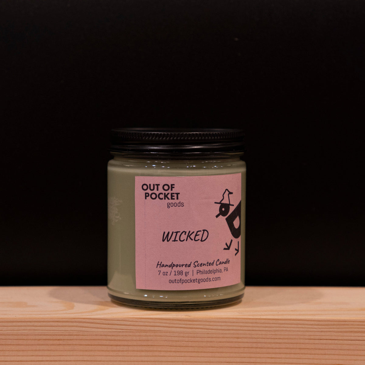 Wicked handcrafted candle by Out Of Pocket Goods