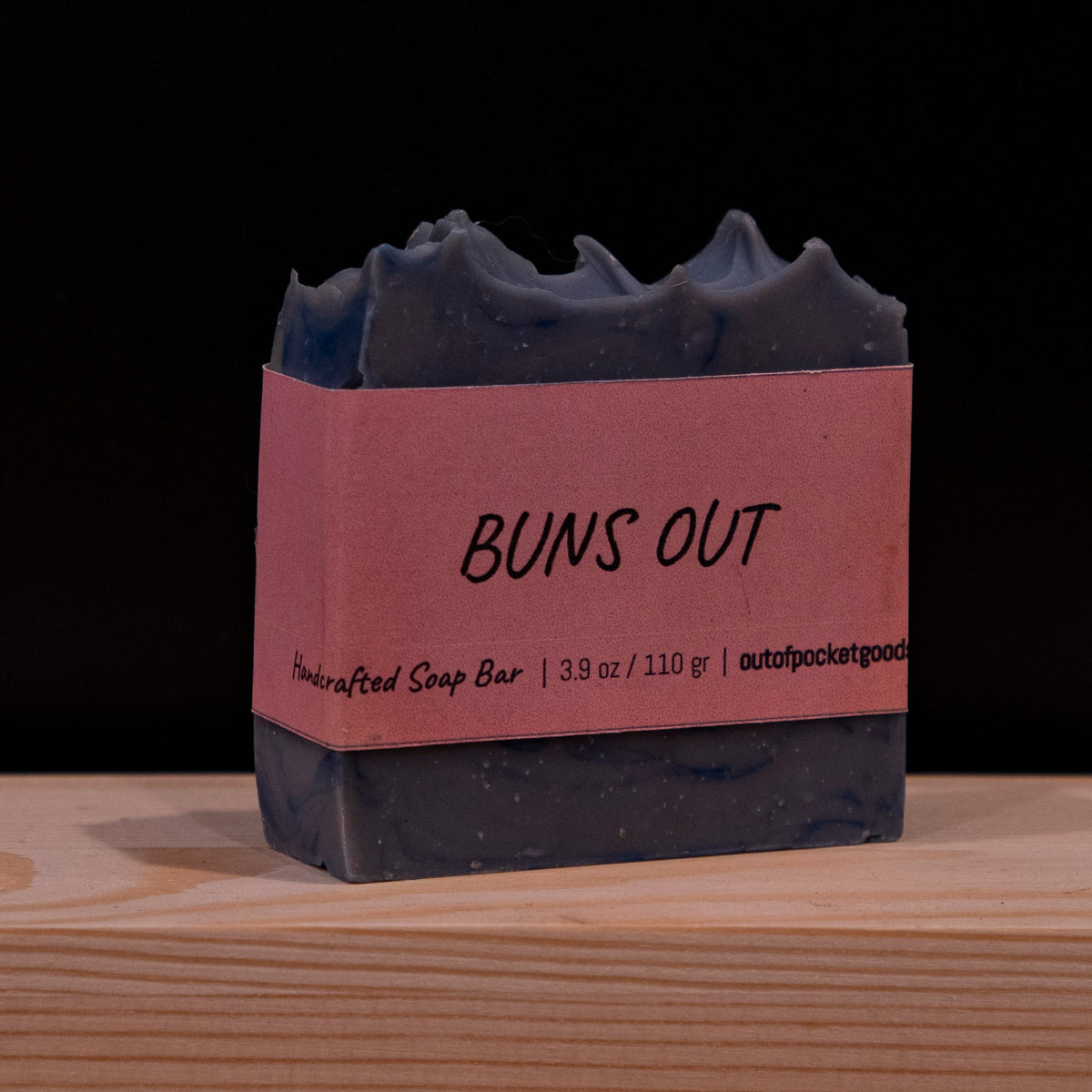 Buns Out - Handcrafted Soap Bar – label