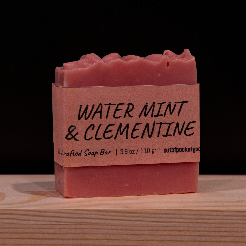 Watermint Clementine - Handcrafted Soap Bar – label